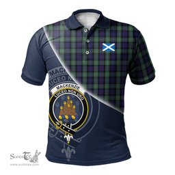 Scottish MacKenzie Hunting Green Clan Scotland Golf Plaid Polo Shirt with Scottish Flag Tartan Mens Polo Shirts Scottish Plaid Tartan Plaid - ScotsTee - scotstee.com