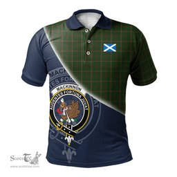 Scottish MacKinnon Hunting Clan Scotland Golf Plaid Polo Shirt with Scottish Flag Tartan Mens Polo Shirts Scottish Plaid Tartan Plaid - ScotsTee - scotstee.com