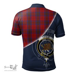 Scottish Leslie Red Clan Scotland Golf Plaid Polo Shirt with Scottish Flag Tartan Mens Polo Shirts Scottish Plaid Tartan Plaid - ScotsTee - scotstee.com