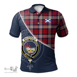 Scottish MacDonald Dress Irish Clan Scotland Golf Plaid Polo Shirt with Scottish Flag Tartan Mens Polo Shirts Scottish Plaid Tartan Plaid - ScotsTee - scotstee.com
