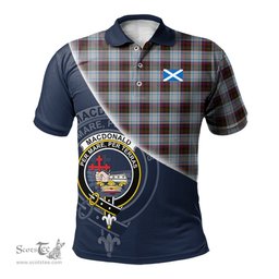 Scottish MacDonald Dress Ancient Clan Scotland Golf Plaid Polo Shirt with Scottish Flag Tartan Mens Polo Shirts Scottish Plaid Tartan Plaid - ScotsTee - scotstee.com