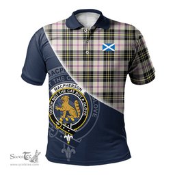 Scottish MacPherson Dress Ancient Clan Scotland Golf Plaid Polo Shirt with Scottish Flag Tartan Mens Polo Shirts Scottish Plaid Tartan Plaid - ScotsTee - scotstee.com