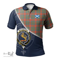 Scottish MacKintosh Ancient Clan Scotland Golf Plaid Polo Shirt with Scottish Flag Tartan Mens Polo Shirts Scottish Plaid Tartan Plaid - ScotsTee - scotstee.com