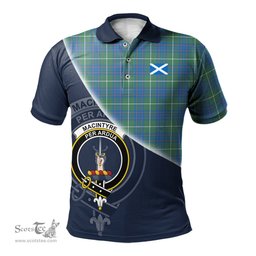 Scottish MacIntyre Hunting Ancient Clan Scotland Golf Plaid Polo Shirt with Scottish Flag Tartan Mens Polo Shirts Scottish Plaid Tartan Plaid - ScotsTee - scotstee.com