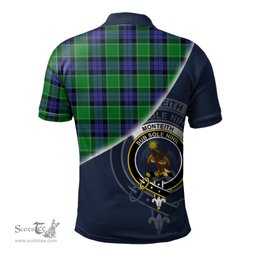 Scottish Monteith Clan Scotland Golf Plaid Polo Shirt with Scottish Flag Tartan Mens Polo Shirts Scottish Plaid Tartan Plaid - ScotsTee - scotstee.com