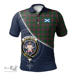 Scottish MacFarlane Hunting Clan Scotland Golf Plaid Polo Shirt with Scottish Flag Tartan Mens Polo Shirts Scottish Plaid Tartan Plaid - ScotsTee - scotstee.com