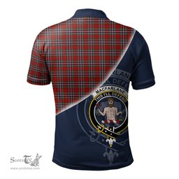 Scottish MacFarlane Red Clan Scotland Golf Plaid Polo Shirt with Scottish Flag Tartan Mens Polo Shirts Scottish Plaid Tartan Plaid - ScotsTee - scotstee.com
