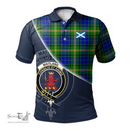 Scottish Maitland Clan Scotland Golf Plaid Polo Shirt with Scottish Flag Tartan Mens Polo Shirts Scottish Plaid Tartan Plaid - ScotsTee - scotstee.com
