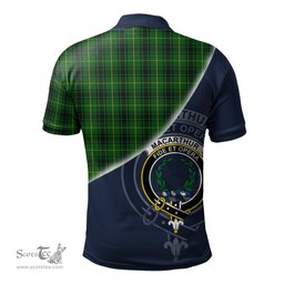 Scottish MacArthur Clan Scotland Golf Plaid Polo Shirt with Scottish Flag Tartan Mens Polo Shirts Scottish Plaid Tartan Plaid - ScotsTee - scotstee.com