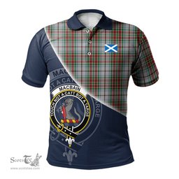 Scottish MacBain Dress Clan Scotland Golf Plaid Polo Shirt with Scottish Flag Tartan Mens Polo Shirts Scottish Plaid Tartan Plaid - ScotsTee - scotstee.com
