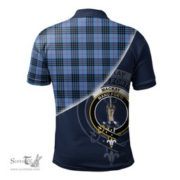Scottish MacKay Blue Clan Scotland Golf Plaid Polo Shirt with Scottish Flag Tartan Mens Polo Shirts Scottish Plaid Tartan Plaid - ScotsTee - scotstee.com