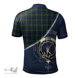 Scottish Gunn Clan Scotland Golf Plaid Polo Shirt with Scottish Flag Tartan Mens Polo Shirts Scottish Plaid Tartan Plaid - ScotsTee - scotstee.com