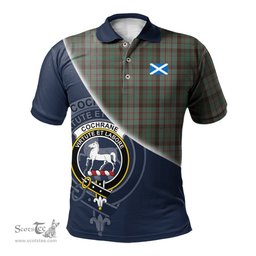 Scottish Cochrane Hunting Clan Scotland Golf Plaid Polo Shirt with Scottish Flag Tartan Mens Polo Shirts Scottish Plaid Tartan Plaid - ScotsTee - scotstee.com