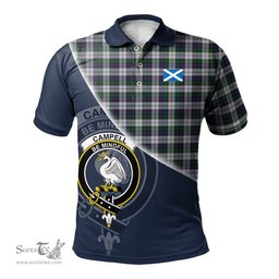 Scottish Campbell of Cawdor Dress Clan Scotland Golf Plaid Polo Shirt with Scottish Flag Tartan Mens Polo Shirts Scottish Plaid Tartan Plaid - ScotsTee - scotstee.com