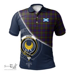 Scottish Durie Clan Scotland Golf Plaid Polo Shirt with Scottish Flag Tartan Mens Polo Shirts Scottish Plaid Tartan Plaid - ScotsTee - scotstee.com