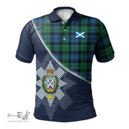 Scottish Black Watch Ancient Clan Scotland Golf Plaid Polo Shirt with Scottish Flag Tartan Mens Polo Shirts Scottish Plaid Tartan Plaid - ScotsTee - scotstee.com