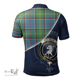 Scottish Colville Clan Scotland Golf Plaid Polo Shirt with Scottish Flag Tartan Mens Polo Shirts Scottish Plaid Tartan Plaid - ScotsTee - scotstee.com