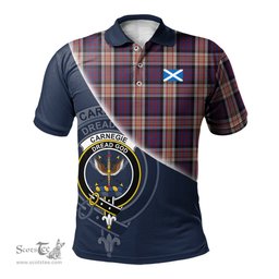 Scottish Carnegie Clan Scotland Golf Plaid Polo Shirt with Scottish Flag Tartan Mens Polo Shirts Scottish Plaid Tartan Plaid - ScotsTee - scotstee.com