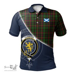 Scottish Cumming Hunting Clan Scotland Golf Plaid Polo Shirt with Scottish Flag Tartan Mens Polo Shirts Scottish Plaid Tartan Plaid - ScotsTee - scotstee.com