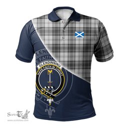 Scottish Glendinning Clan Scotland Golf Plaid Polo Shirt with Scottish Flag Tartan Mens Polo Shirts Scottish Plaid Tartan Plaid - ScotsTee - scotstee.com