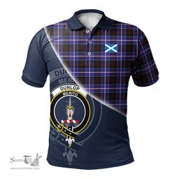 Scottish Dunlop Modern Clan Scotland Golf Plaid Polo Shirt with Scottish Flag Tartan Mens Polo Shirts Scottish Plaid Tartan Plaid - ScotsTee - scotstee.com