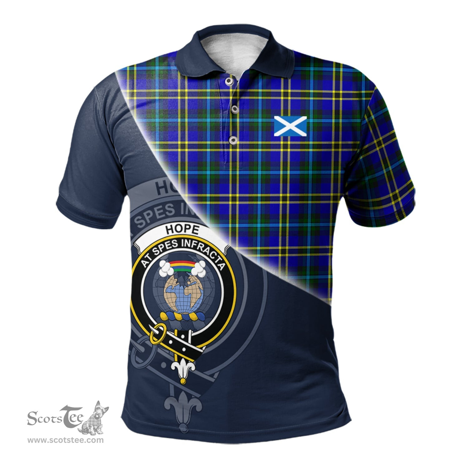Scottish Hope Modern Clan Scotland Golf Plaid Polo Shirt with Scottish Flag Tartan Mens Polo Shirts Scottish Plaid Tartan Plaid - ScotsTee - scotstee.com