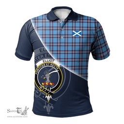 Scottish Elliot Ancient Clan Scotland Golf Plaid Polo Shirt with Scottish Flag Tartan Mens Polo Shirts Scottish Plaid Tartan Plaid - ScotsTee - scotstee.com