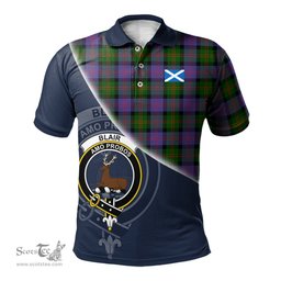 Scottish Blair Modern Clan Scotland Golf Plaid Polo Shirt with Scottish Flag Tartan Mens Polo Shirts Scottish Plaid Tartan Plaid - ScotsTee - scotstee.com
