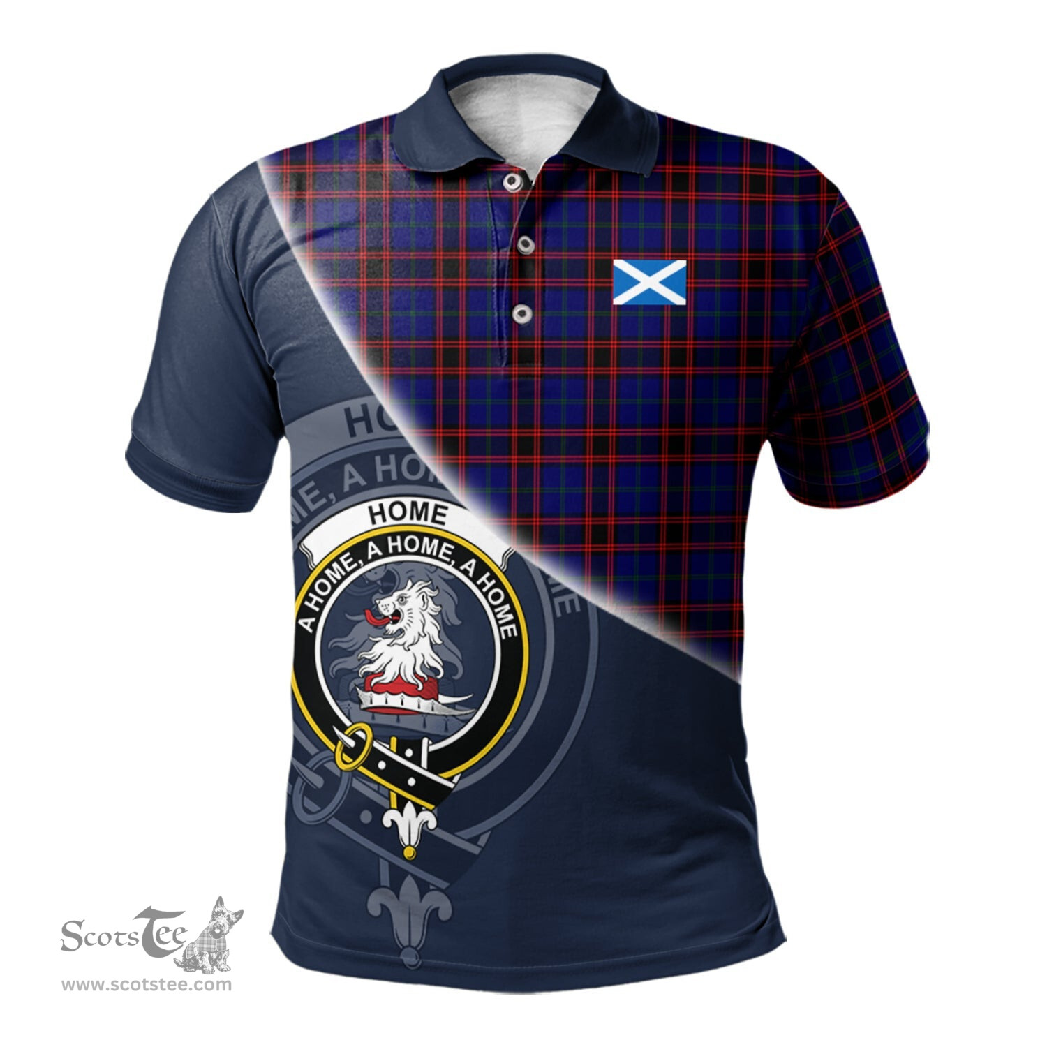 Scottish Home Modern Clan Scotland Golf Plaid Polo Shirt with Scottish Flag Tartan Mens Polo Shirts Scottish Plaid Tartan Plaid - ScotsTee - scotstee.com