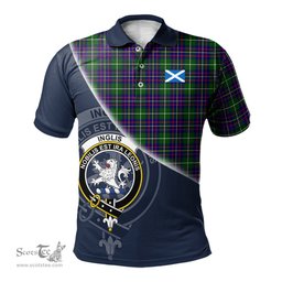 Scottish Inglis Modern Clan Scotland Golf Plaid Polo Shirt with Scottish Flag Tartan Mens Polo Shirts Scottish Plaid Tartan Plaid - ScotsTee - scotstee.com