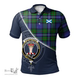 Scottish Donnachaidh Clan Scotland Golf Plaid Polo Shirt with Scottish Flag Tartan Mens Polo Shirts Scottish Plaid Tartan Plaid - ScotsTee - scotstee.com