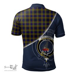 Scottish Clelland Modern Clan Scotland Golf Plaid Polo Shirt with Scottish Flag Tartan Mens Polo Shirts Scottish Plaid Tartan Plaid - ScotsTee - scotstee.com
