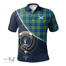 Scottish Barclay Hunting Ancient Clan Scotland Golf Plaid Polo Shirt with Scottish Flag Tartan Mens Polo Shirts Scottish Plaid Tartan Plaid - ScotsTee - scotstee.com