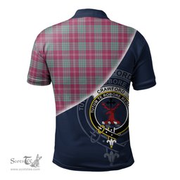 Scottish Crawford Ancient Clan Scotland Golf Plaid Polo Shirt with Scottish Flag Tartan Mens Polo Shirts Scottish Plaid Tartan Plaid - ScotsTee - scotstee.com