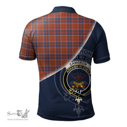 Scottish Cameron of Lochiel Ancient Clan Scotland Golf Plaid Polo Shirt with Scottish Flag Tartan Mens Polo Shirts Scottish Plaid Tartan Plaid - ScotsTee - scotstee.com