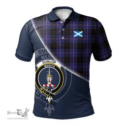 Scottish Dunlop Clan Scotland Golf Plaid Polo Shirt with Scottish Flag Tartan Mens Polo Shirts Scottish Plaid Tartan Plaid - ScotsTee - scotstee.com