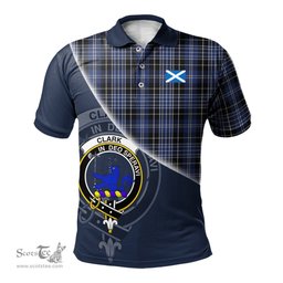 Scottish Clark (Lion) Clan Scotland Golf Plaid Polo Shirt with Scottish Flag Tartan Mens Polo Shirts Scottish Plaid Tartan Plaid - ScotsTee - scotstee.com