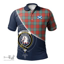 Scottish Dunbar Ancient Clan Scotland Golf Plaid Polo Shirt with Scottish Flag Tartan Mens Polo Shirts Scottish Plaid Tartan Plaid - ScotsTee - scotstee.com