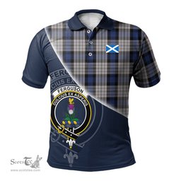 Scottish Ferguson Dress Clan Scotland Golf Plaid Polo Shirt with Scottish Flag Tartan Mens Polo Shirts Scottish Plaid Tartan Plaid - ScotsTee - scotstee.com