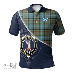 Scottish Cathcart Clan Scotland Golf Plaid Polo Shirt with Scottish Flag Tartan Mens Polo Shirts Scottish Plaid Tartan Plaid - ScotsTee - scotstee.com