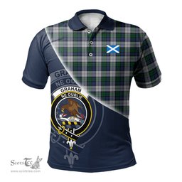 Scottish Graham Dress Clan Scotland Golf Plaid Polo Shirt with Scottish Flag Tartan Mens Polo Shirts Scottish Plaid Tartan Plaid - ScotsTee - scotstee.com