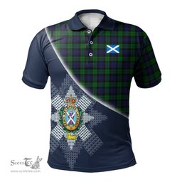 Scottish Black Watch Clan Scotland Golf Plaid Polo Shirt with Scottish Flag Tartan Mens Polo Shirts Scottish Plaid Tartan Plaid - ScotsTee - scotstee.com