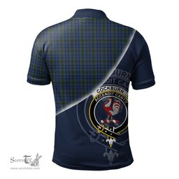 Scottish Cockburn Blue Clan Scotland Golf Plaid Polo Shirt with Scottish Flag Tartan Mens Polo Shirts Scottish Plaid Tartan Plaid - ScotsTee - scotstee.com