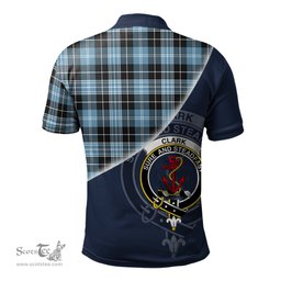 Scottish Clark Ancient Clan Scotland Golf Plaid Polo Shirt with Scottish Flag Tartan Mens Polo Shirts Scottish Plaid Tartan Plaid - ScotsTee - scotstee.com