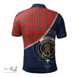Scottish Binning Clan Scotland Golf Plaid Polo Shirt with Scottish Flag Tartan Mens Polo Shirts Scottish Plaid Tartan Plaid - ScotsTee - scotstee.com