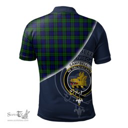 Scottish Campbell Modern Clan Scotland Golf Plaid Polo Shirt with Scottish Flag Tartan Mens Polo Shirts Scottish Plaid Tartan Plaid - ScotsTee - scotstee.com