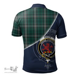 Scottish Kelly of Sleat Hunting Clan Scotland Golf Plaid Polo Shirt with Scottish Flag Tartan Mens Polo Shirts Scottish Plaid Tartan Plaid - ScotsTee - scotstee.com