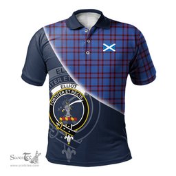 Scottish Elliot Modern Clan Scotland Golf Plaid Polo Shirt with Scottish Flag Tartan Mens Polo Shirts Scottish Plaid Tartan Plaid - ScotsTee - scotstee.com