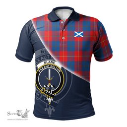 Scottish Blane Clan Scotland Golf Plaid Polo Shirt with Scottish Flag Tartan Mens Polo Shirts Scottish Plaid Tartan Plaid - ScotsTee - scotstee.com