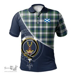 Scottish Gordon Dress Ancient Clan Scotland Golf Plaid Polo Shirt with Scottish Flag Tartan Mens Polo Shirts Scottish Plaid Tartan Plaid - ScotsTee - scotstee.com